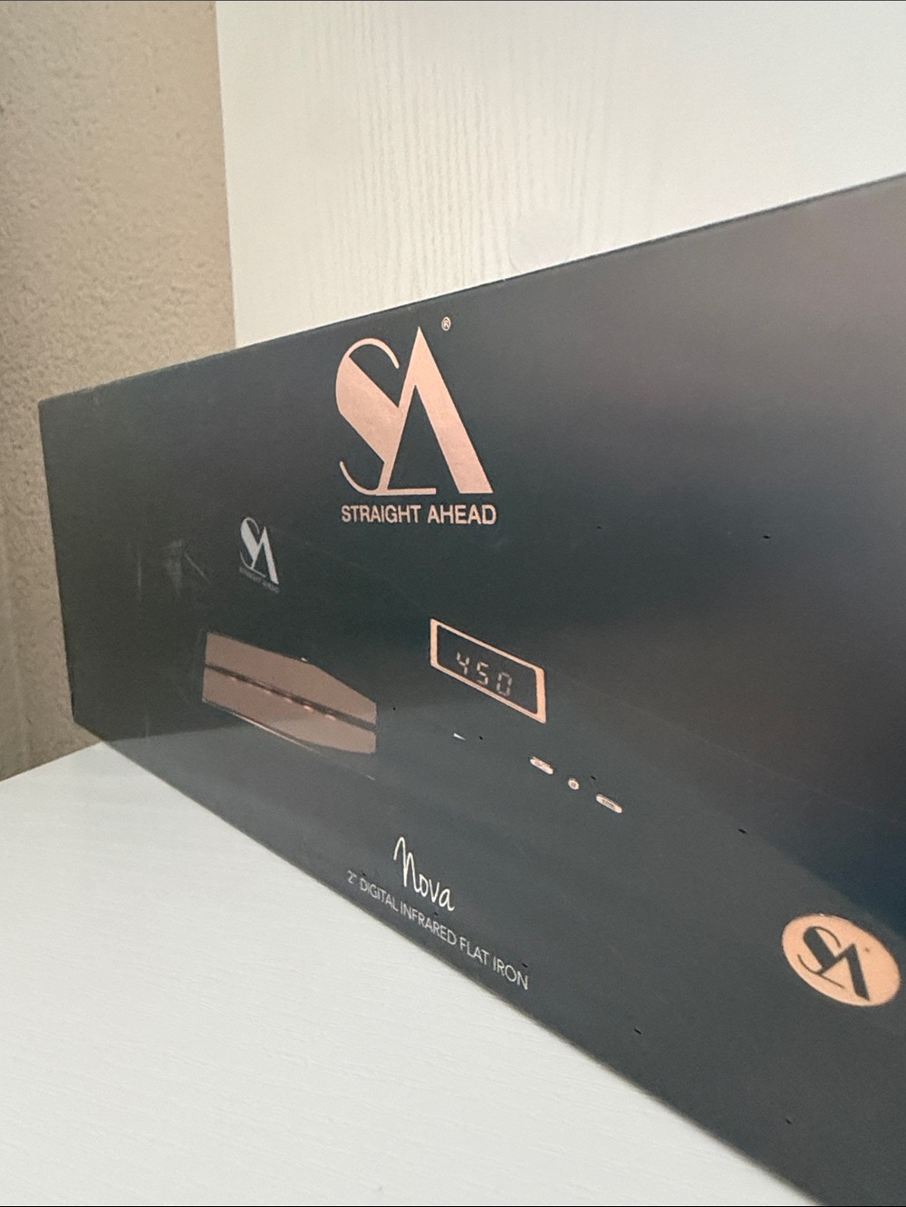 Straight Ahead Nova Infrared Flat Iron - Black with Rose Gold Accents
